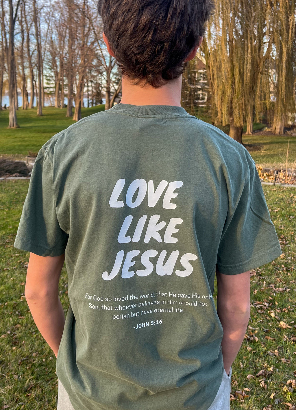 Jesus Loves You Unisex Tee Moss