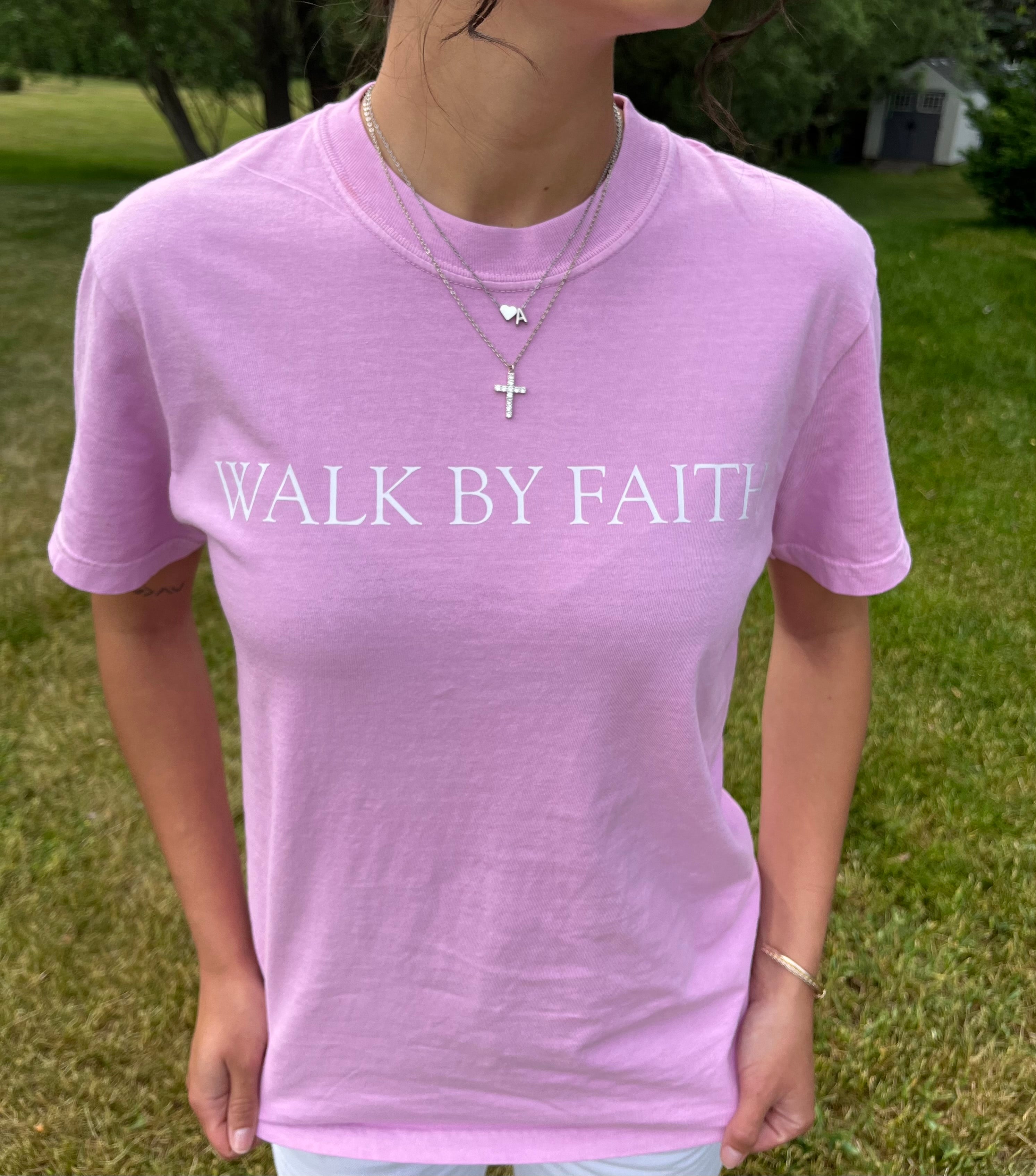 Walk by Faith Pink Tee