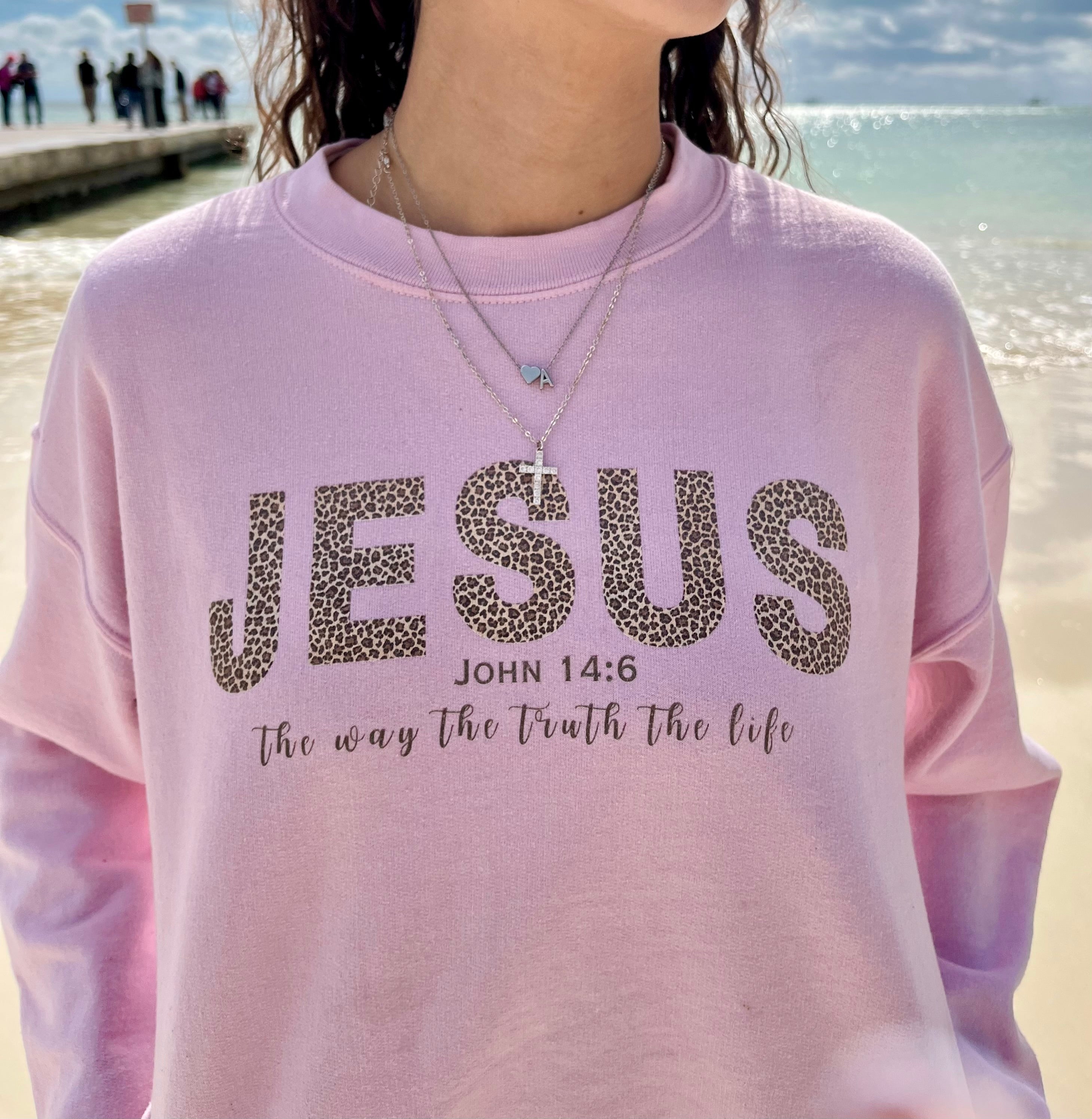 Jesus - Cheeta print Unisex Crewneck
